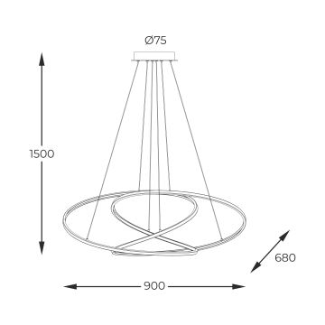 Zuma Line - LED Aptumšojama lustra ar auklu LED/56W/230V zelta