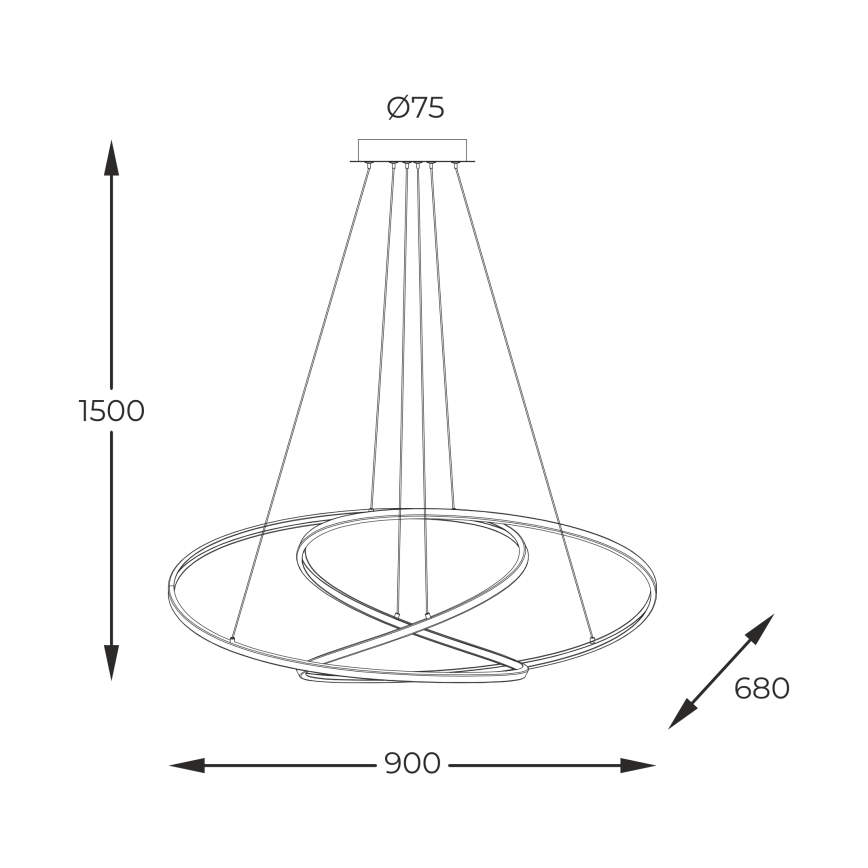 Zuma Line - LED Aptumšojama lustra ar auklu LED/56W/230V zelta