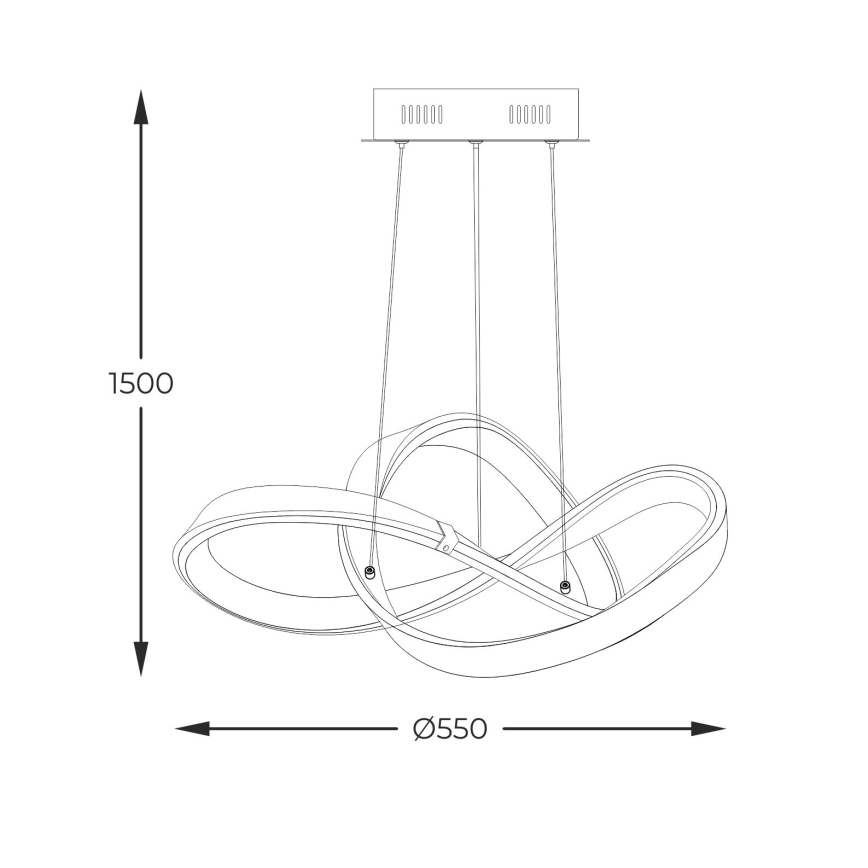 Zuma Line - LED Aptumšojama lustra ar auklu LED/44W/230V melna