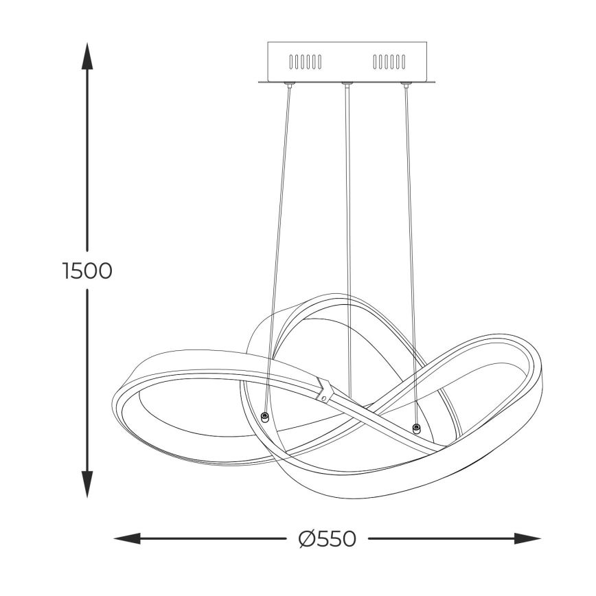 Zuma Line - LED Aptumšojama lustra ar auklu LED/44W/230V melna/zelta