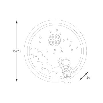 Zuma Line - LED Aptumšojama bērnu griestu lampa LED/42W/230V 3000/5700K astronauts