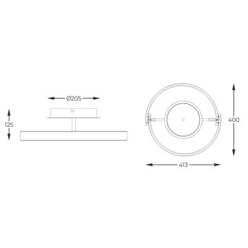 Zuma Line - LED Aptumšojama griestu lampa LED/24W/230V melna/zelta