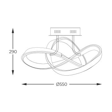 Zuma Line - LED Aptumšojama virsapmetuma lustra LED/44W/230V melna