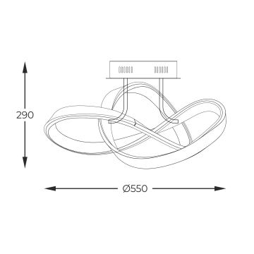 Zuma Line - LED Aptumšojama virsapmetuma lustra LED/44W/230V melna/zelta