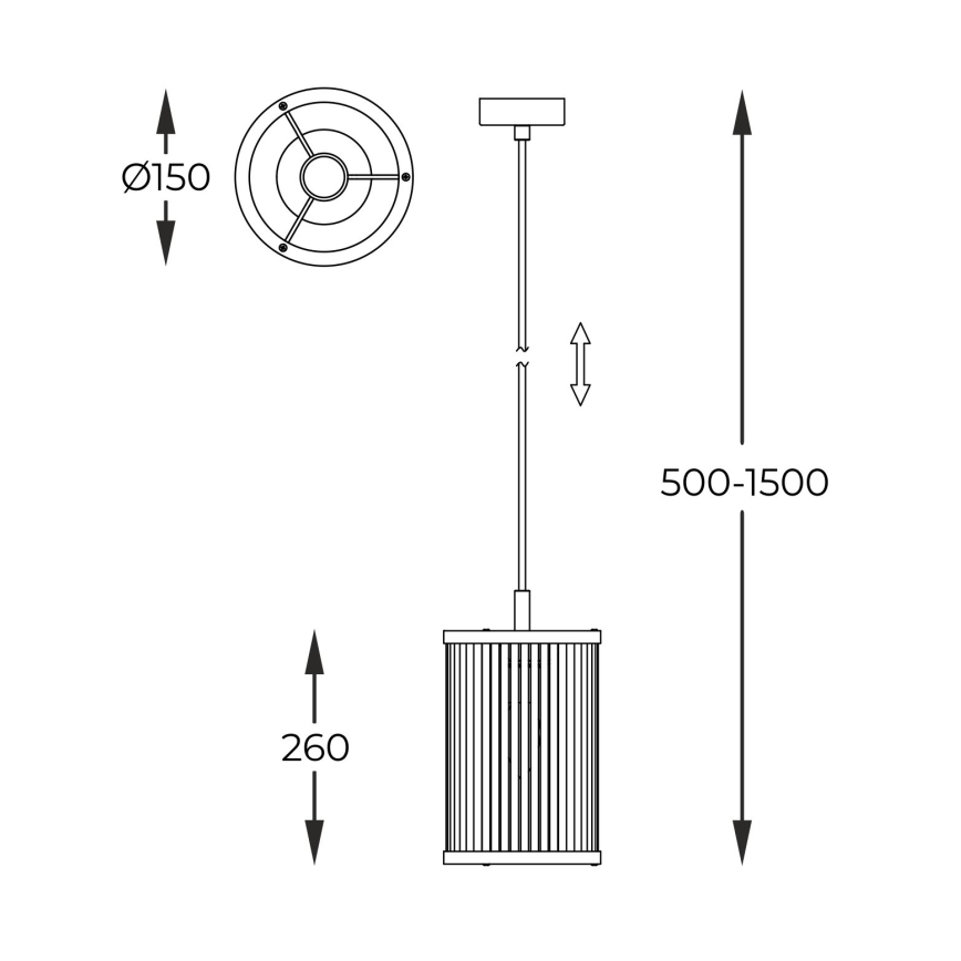 Zuma Line - Lustra ar auklu 1xE14/60W/230V zelta