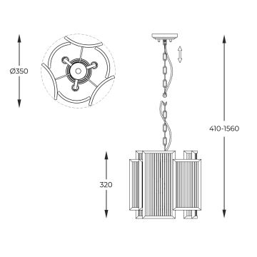 Zuma Line - Lustra ar ķēdi 3xE14/60W/230V sudraba