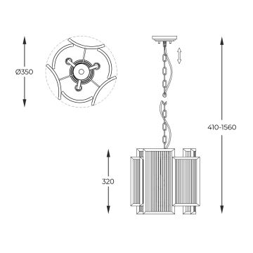 Zuma Line - Lustra ar ķēdi 3xE14/60W/230V zelta