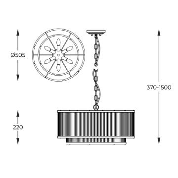 Zuma Line - Lustra ar ķēdi 6xE14/60W/230V sudraba