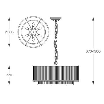 Zuma Line - Lustra ar ķēdi 6xE14/60W/230V zelta