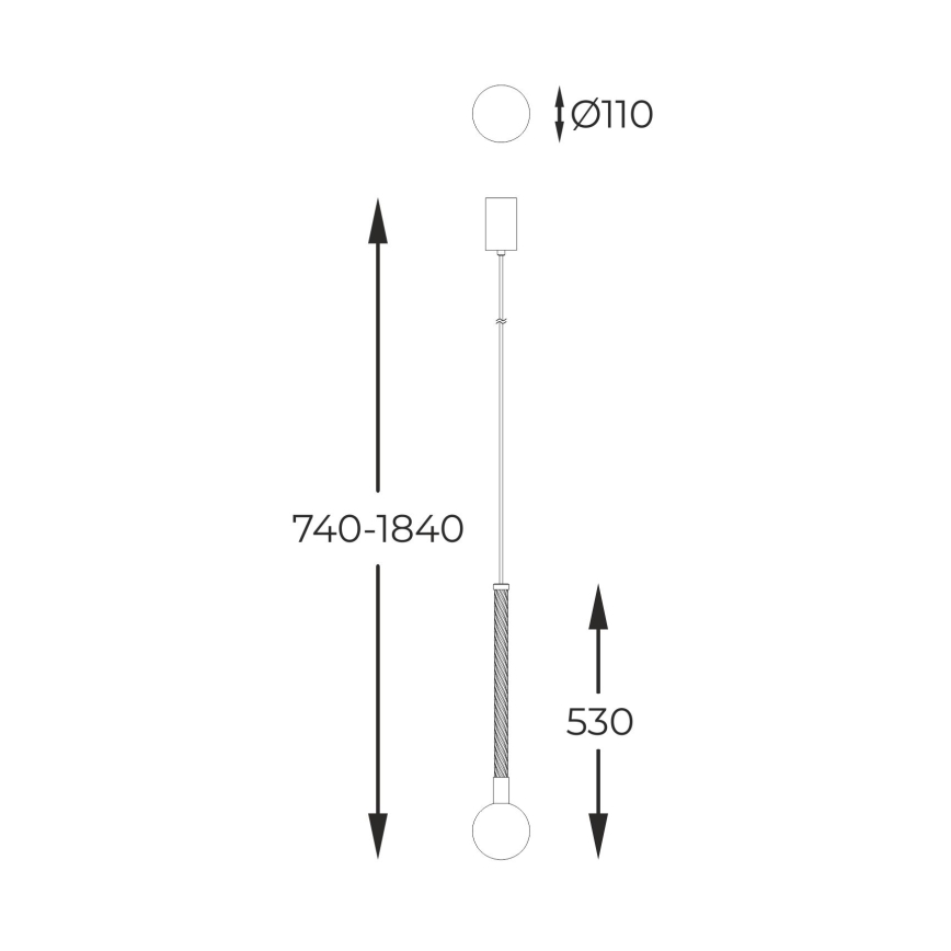 Zuma Line - Lustra ar auklu 1xG9/6W/230V misiņš