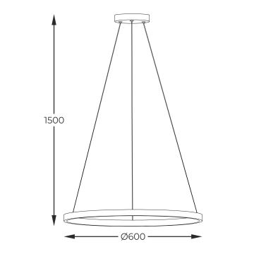 Zuma Line - LED Lustra ar auklu LED/32W/230V 3000/4000/6000K d. 60 cm melna