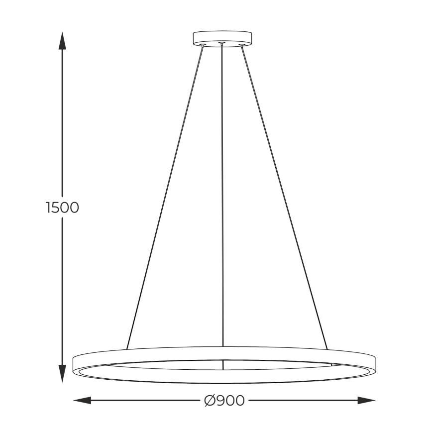 Zuma Line - LED Lustra ar auklu LED/40W/230V 3000/4000/6000K d. 90 cm melna