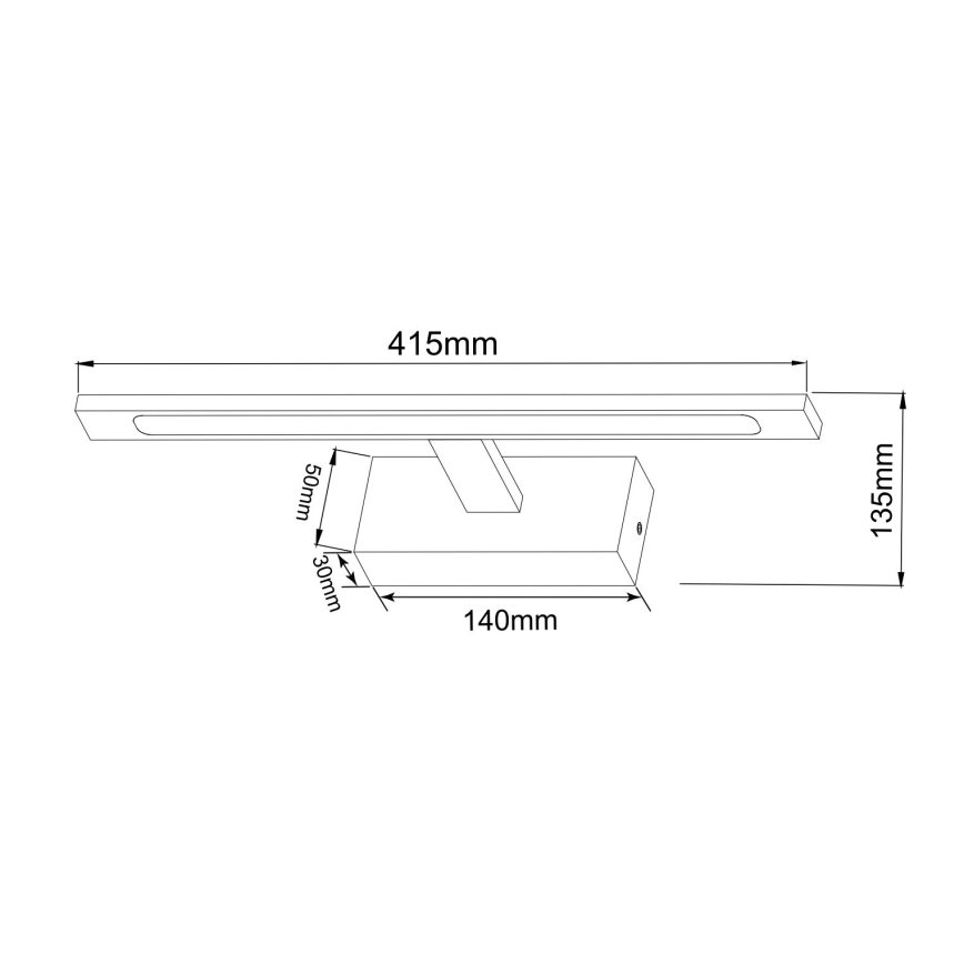 Zuma Line - LED Vannas istabas spoguļa apgaismojums LED/12W/230V 41 cm IP44 melna