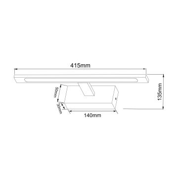 Zuma Line - LED Vannas istabas spoguļa apgaismojums LED/12W/230V 41 cm IP44 hroms